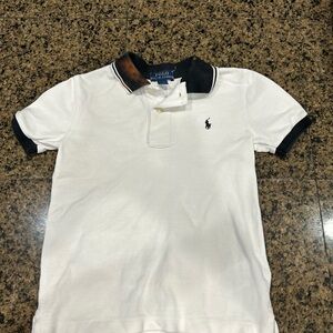 Polo by Ralph Lauren White Polo Shirt with Black Accents